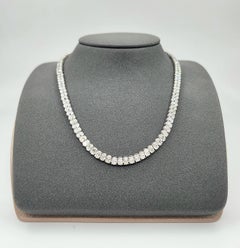 28.06 ct Oval Diamond Tennis Necklace