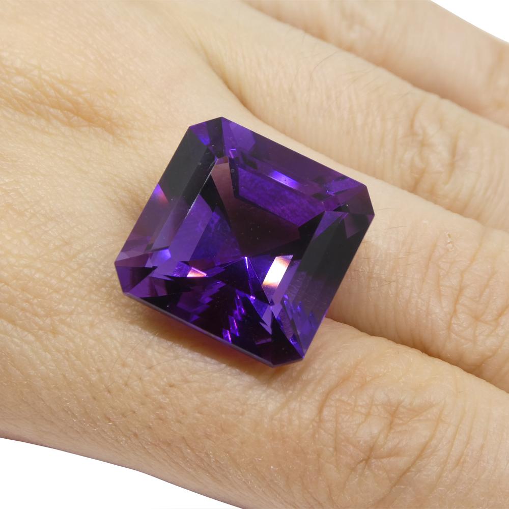 28.09ct Square Purple Amethyst from Uruguay For Sale 8
