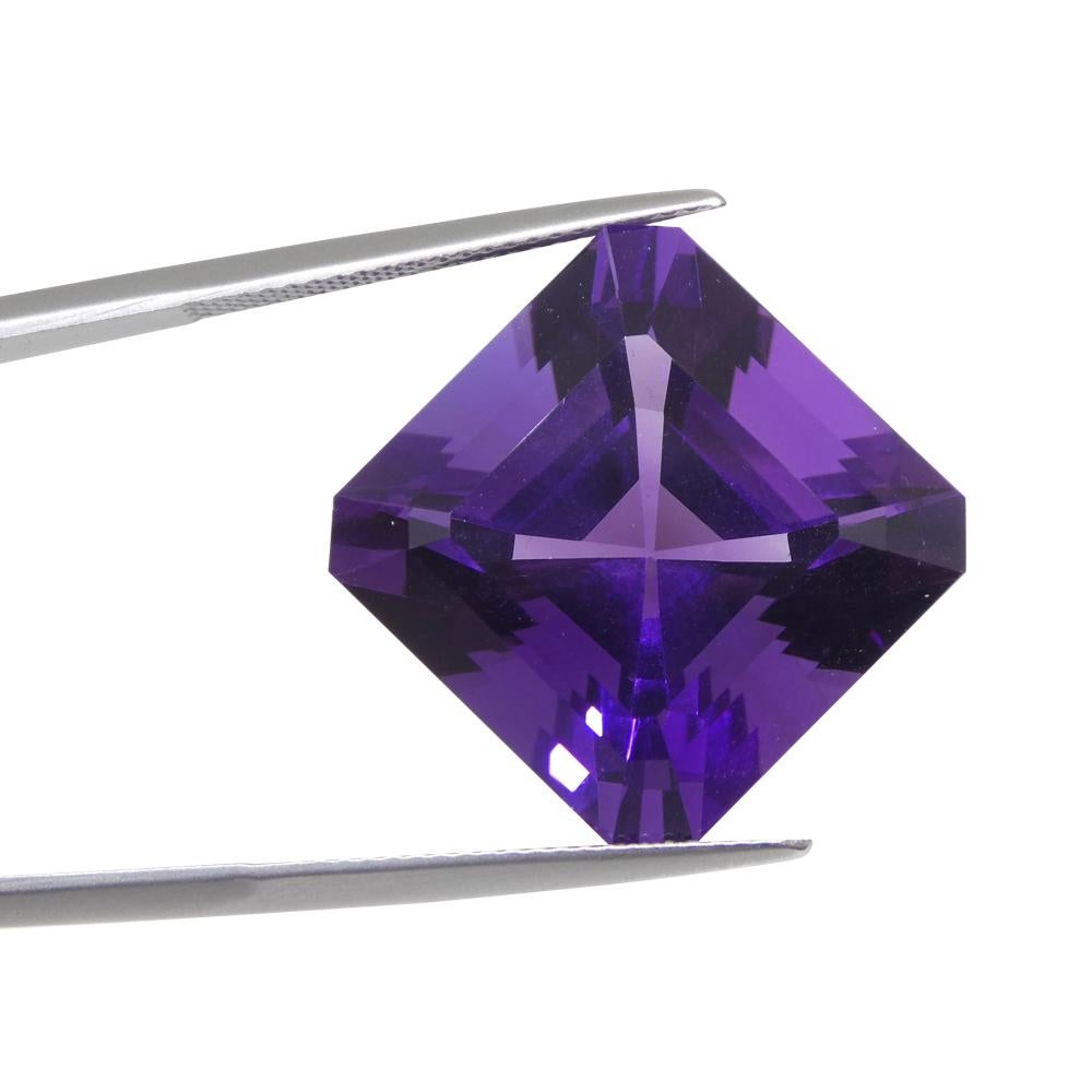Mixed Cut 28.09ct Square Purple Amethyst from Uruguay For Sale