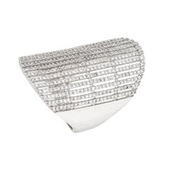 2.80ct Diamond Band Extra Wide Sz 7.5 14k White Gold Estate Fine Jewelry