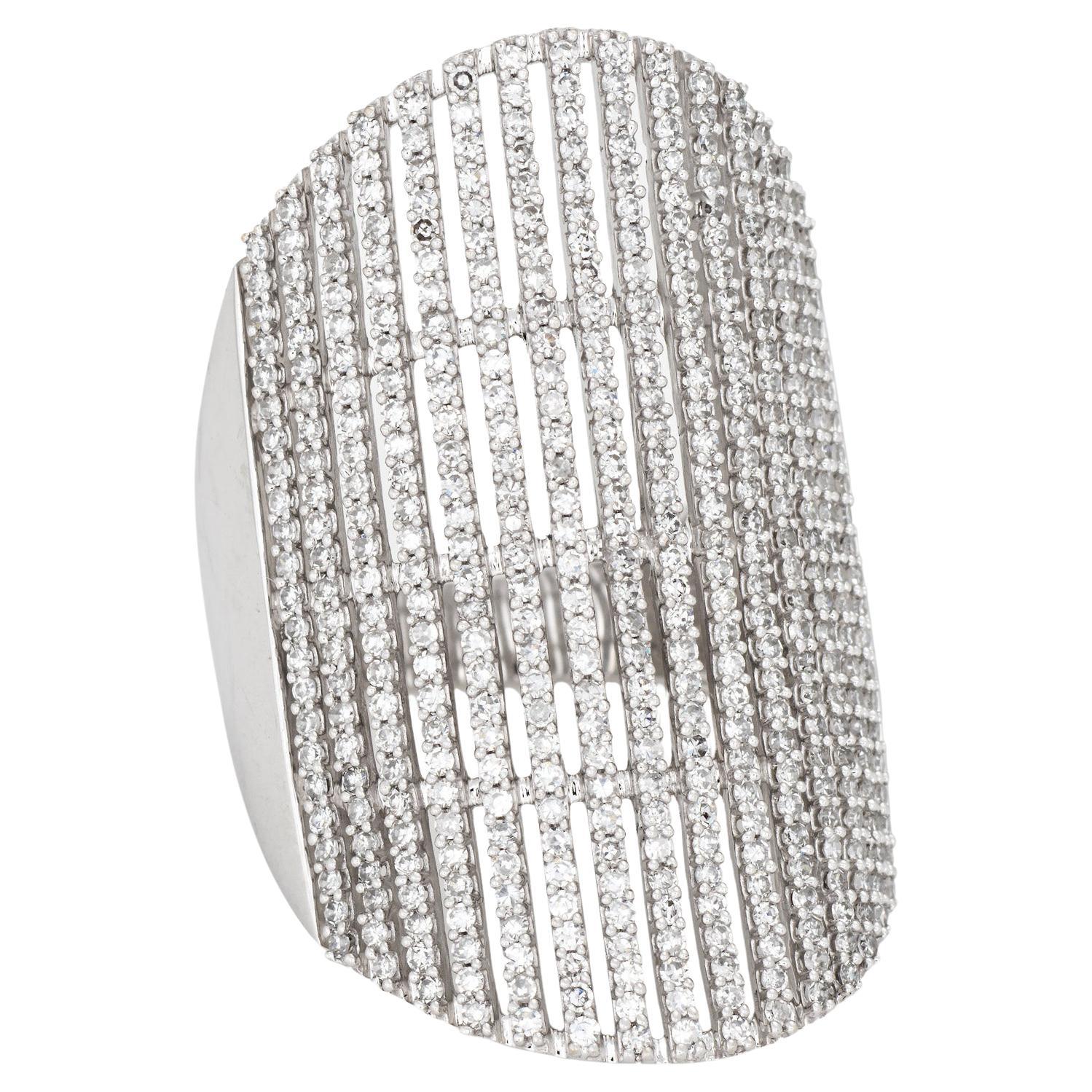 2.80ct Diamond Band Extra Wide Sz 7.5 14k White Gold Estate Jewelry Fine Jewelry