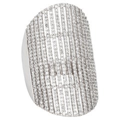 2.80ct Diamond Band Extra Wide Sz 7.5 14k White Gold Estate Fine Jewelry