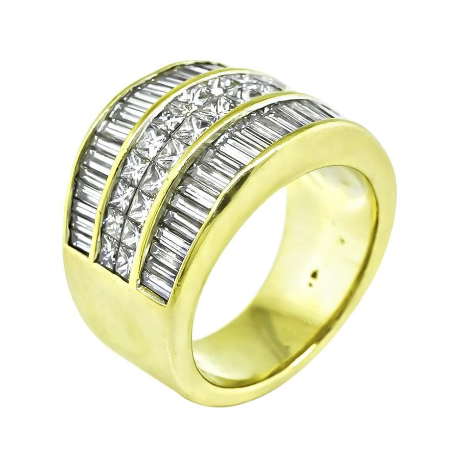 Princess Cut 2.80ct Diamond Gold Ring For Sale