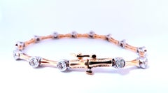 Bracciale a maglie tubolari con diamanti naturali da 2,80 ct incastonati a filo, 14kt 12637*
