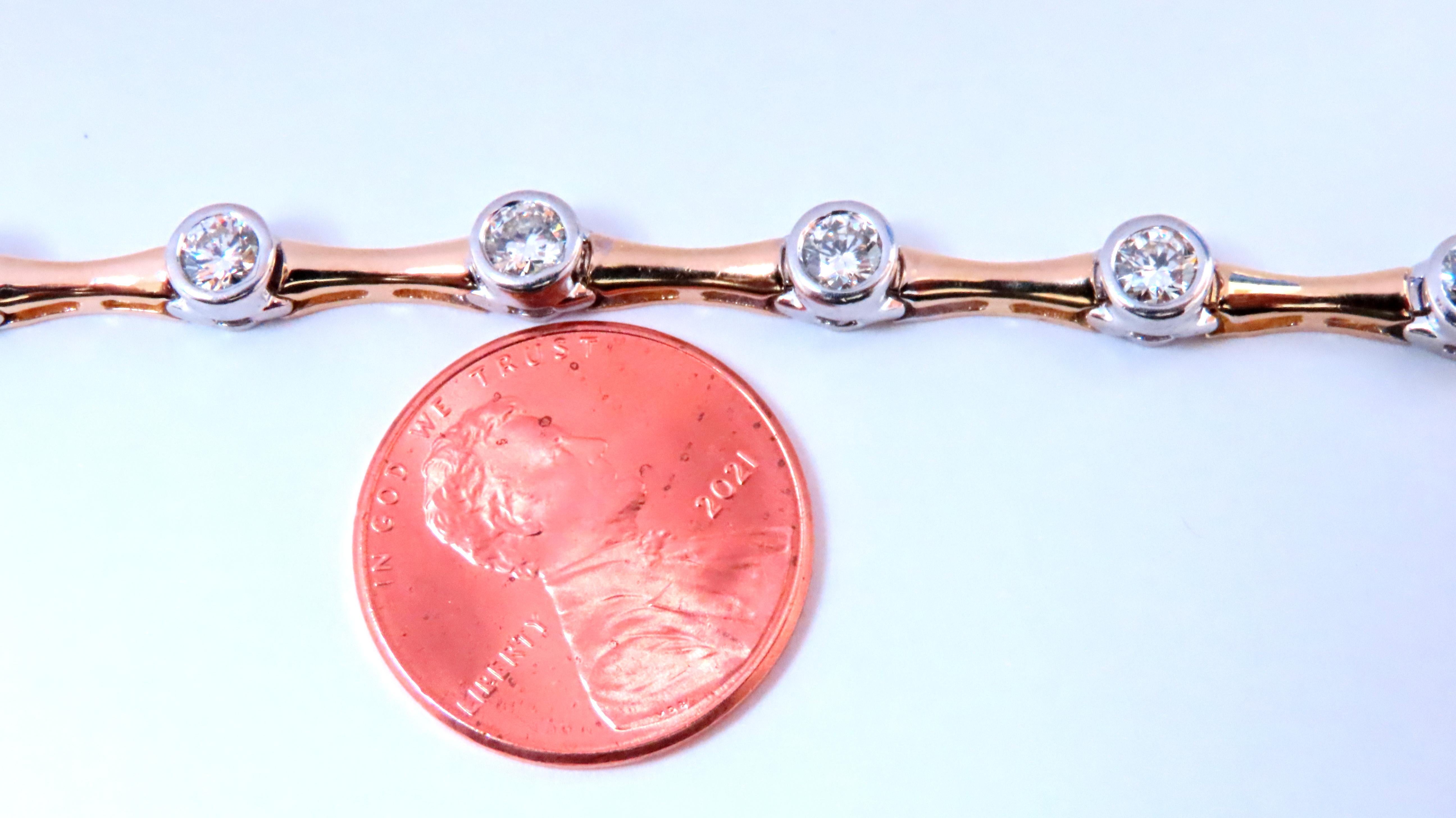 Contemporaneo 2.80ct Diamanti Nature montati a filo Bracciale A Link 14kt 12637 in vendita