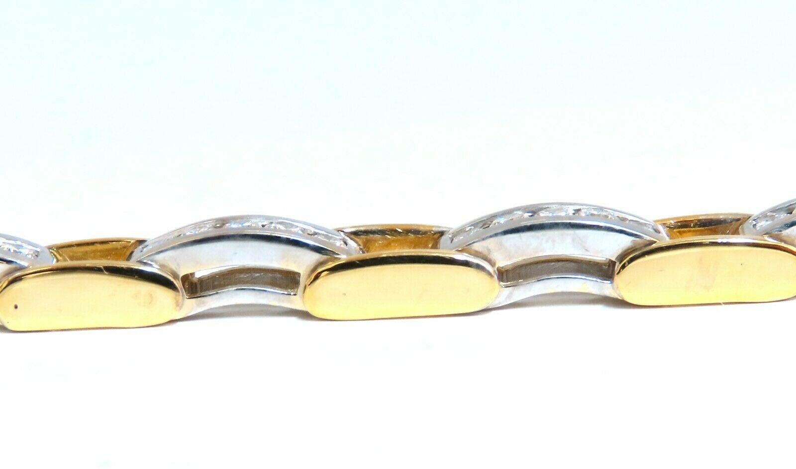 2.80ct Natural Round Diamonds Arch Link Channel Set Two-Tone Bracelet 14kt Gold 2