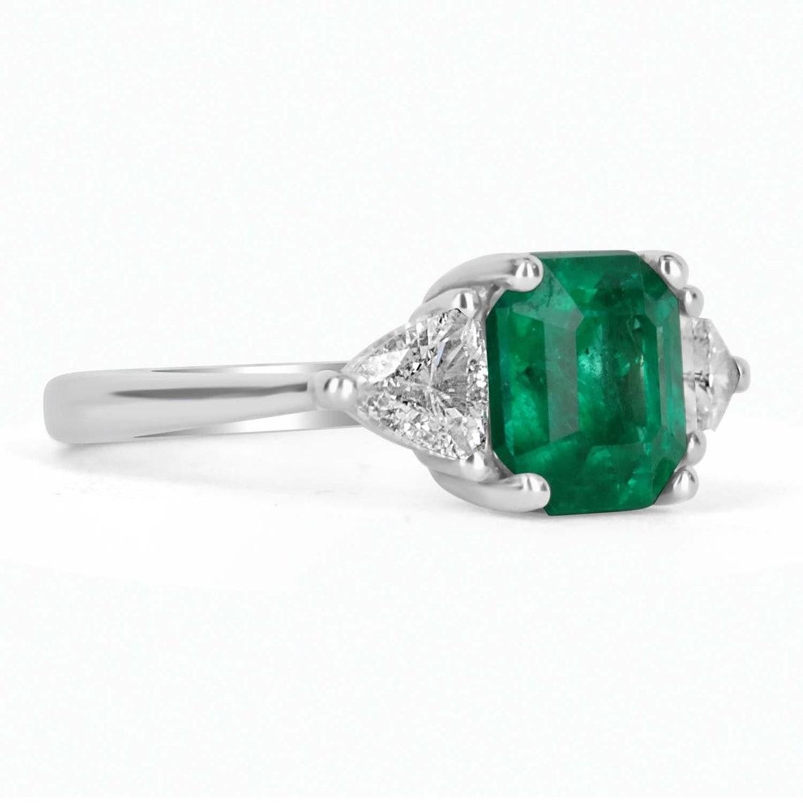 Shower her with love with this Colombian emerald and diamond cocktail ring. An extraordinary custom-created ring. Designed and created by our own master jeweler, 