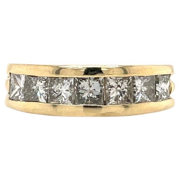 2.80tcw Princess Diamond and 14k Yellow Gold Ring For Sale
