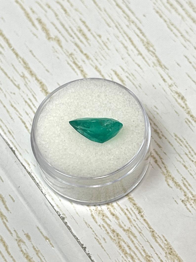 2.81 Carat 12.9x7.6 Green Colombian Emerald - Pear Cut Teardrop May Birthstone For Sale 3
