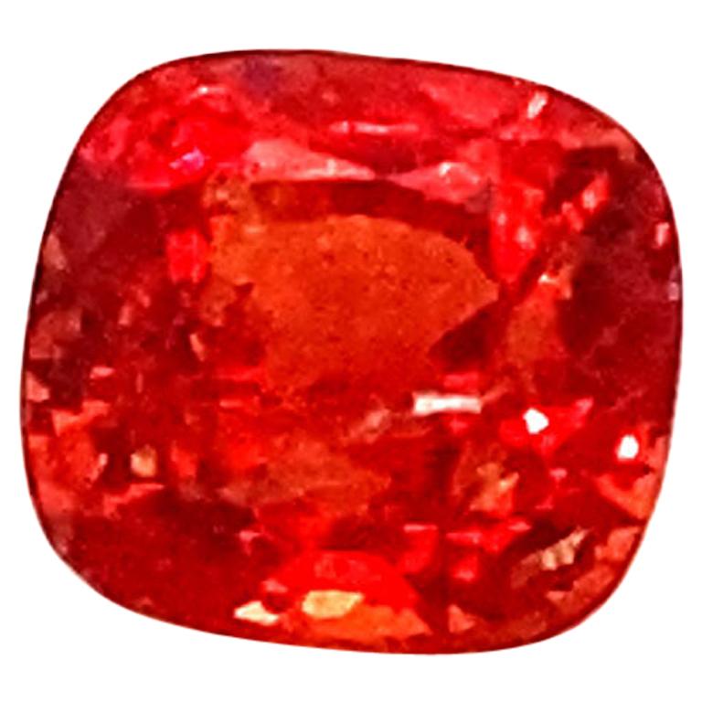 2.81 Carat Cushion Cut Unheated Red Burmese Spinel:

An elegant stone, it is a cushion-cut unheated Burmese red spinel weighing a total of 2.81 carat. The spinel has excellent cutting proportions, and possess extremely fine colour saturation and