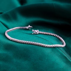 2.81 Carat SI/H Round Brilliant Diamond Tennis Bracelet 18K White Gold