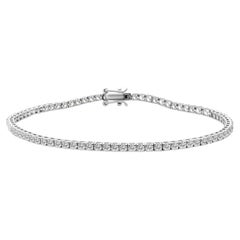 2.81 Carat SI/H Round Brilliant Diamond Tennis Bracelet 18K White Gold
