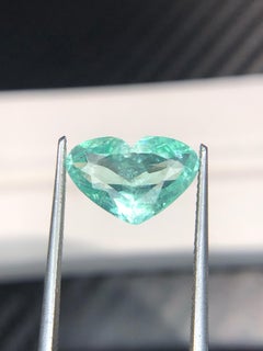 2.83 Carat Neon Bluish Green Paraiba Tourmaline Heart Cut Natural Loose Gemstone