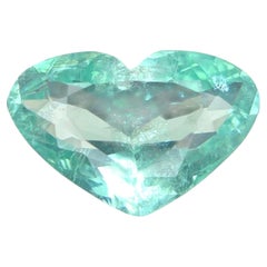 2.83 Carat Neon Bluish Green Paraiba Tourmaline Heart Cut Natural Loose Gemstone
