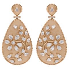 2.81 Carat Pear
Round Diamond Dangle Earrings 14 Karat Yellow Gold Jewelry