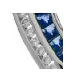 2.81 Carat Sapphire and Diamond Pendant 18 Karat White Gold