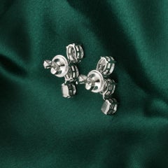 Boucles d'oreilles en diamant de 2,81 carats, pureté SI, couleur HI, en or blanc 18 carats