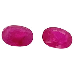 2.81 Carat Unheated Oval-cut Burmese Rubies, Pair 2.81 Carat Unheated Oval-cut Burmese Rubies, Pair