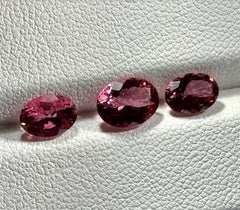 2.81 cts, Three faceted tourmalines rubellites