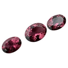 2.81 cts, Three faceted tourmalines rubellites