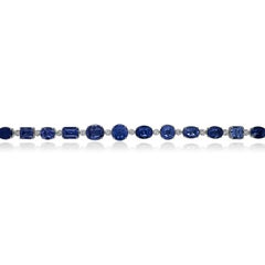 28.11 Carats Sapphire and Diamond White Gold Bracelet