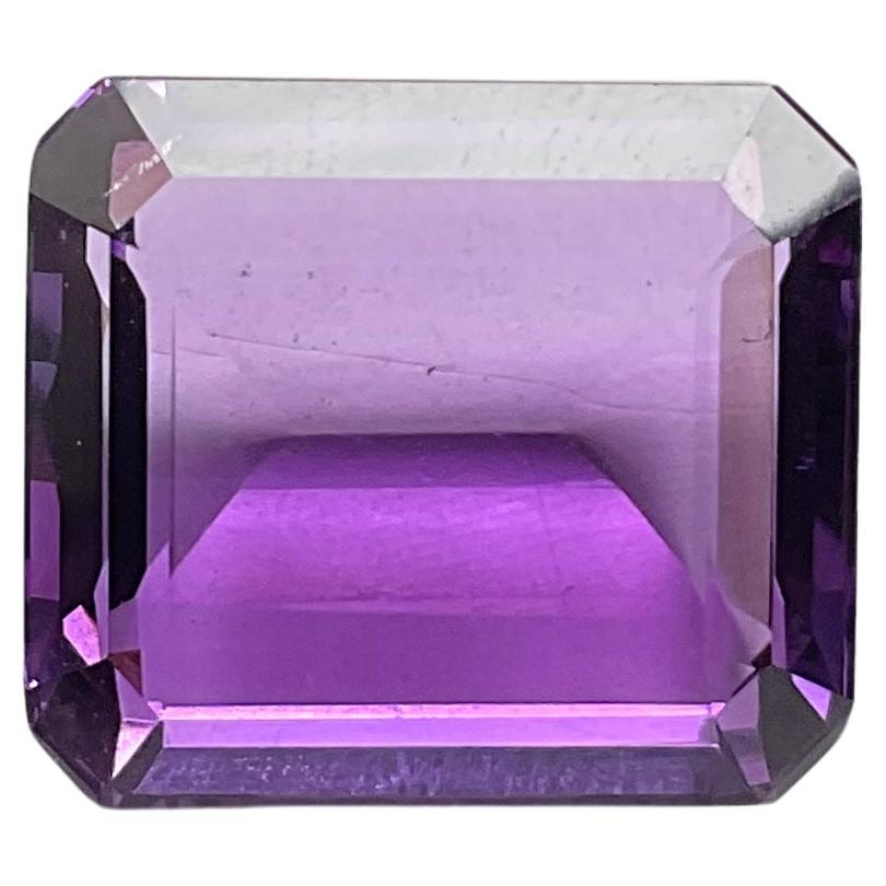 28.12 Carat Amethyst Top Quality Faceted Octagon Cut stone Gemstone For Jewelry  For Sale