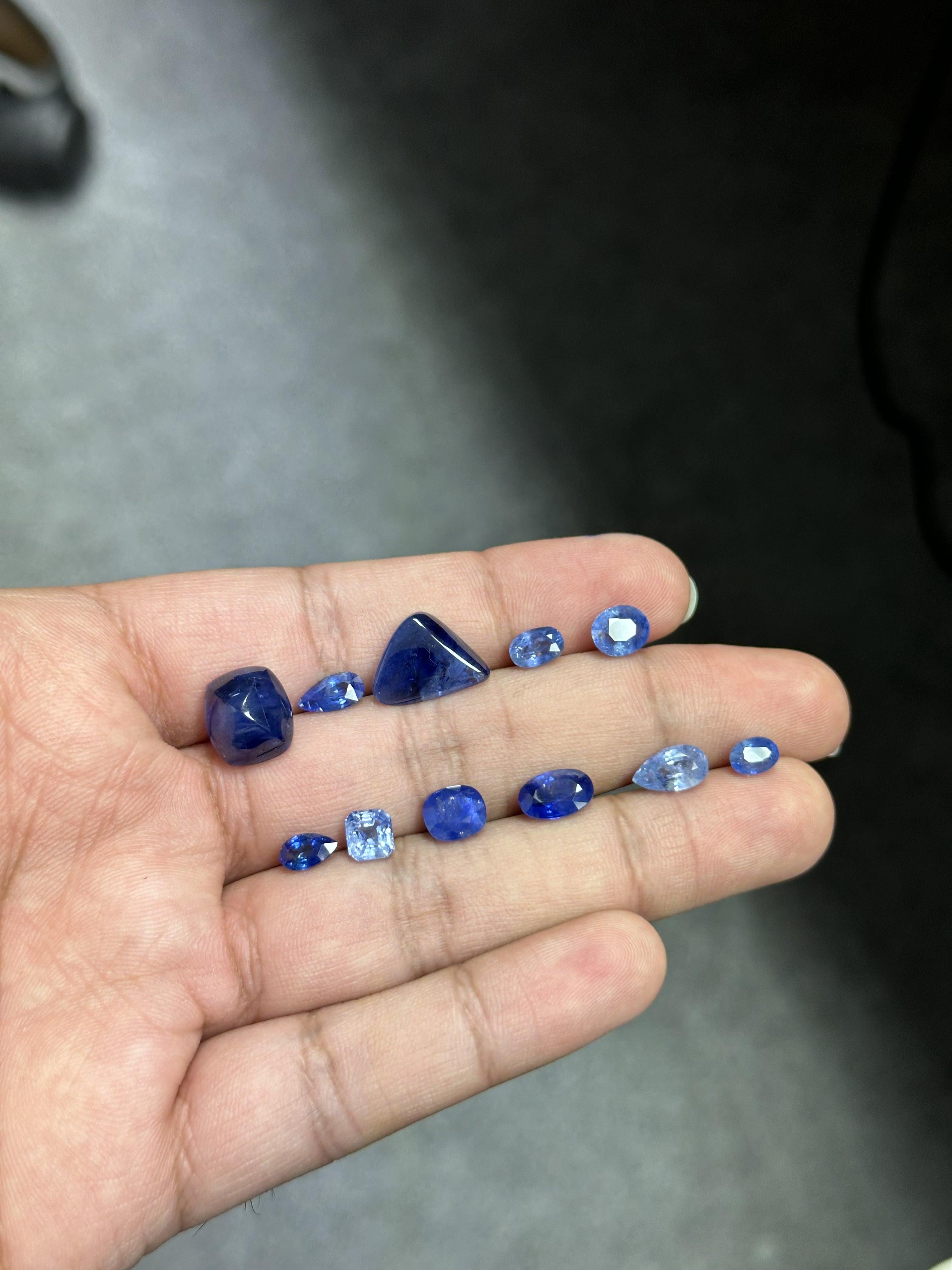 28.12 Karat Blauer Saphir Lot für Damen oder Herren im Angebot