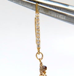 28.15 Carat Natural Fancy Color Briolette Diamond Dangle Earrings 18 Karat Mesh