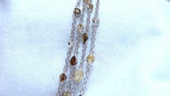 28.18ct Natural Multicolored Fancy Colored Diamonds Yard Necklace 18kt 3 Strand