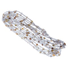 Collana da un yard con diamanti naturali multicolori “Fancy Colored” da 28,18 carati, 18 carati, a 3 fili*