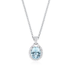 Sunita Nahata Aquamarine 2.81ct. Pendant in 18KWG with Diamond