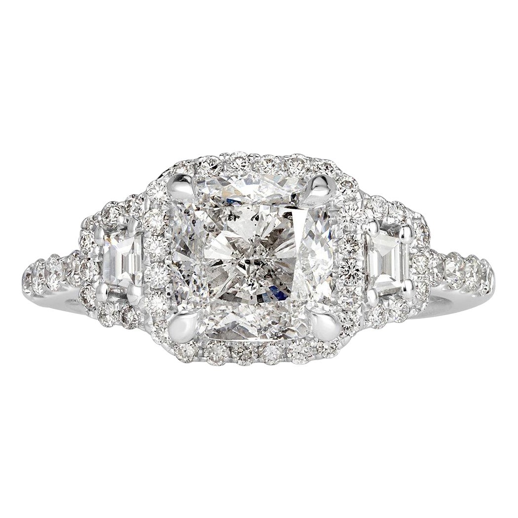 2.81ct Cushion Cut Diamond Engagement Ring For Sale