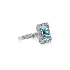 Sunita Nahata Aquamarin 2.82ct. Fancy Ring aus 18KWG mit Diamant.