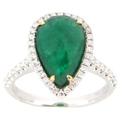 2.82 Carat Emerald and Diamond Cocktail Ring