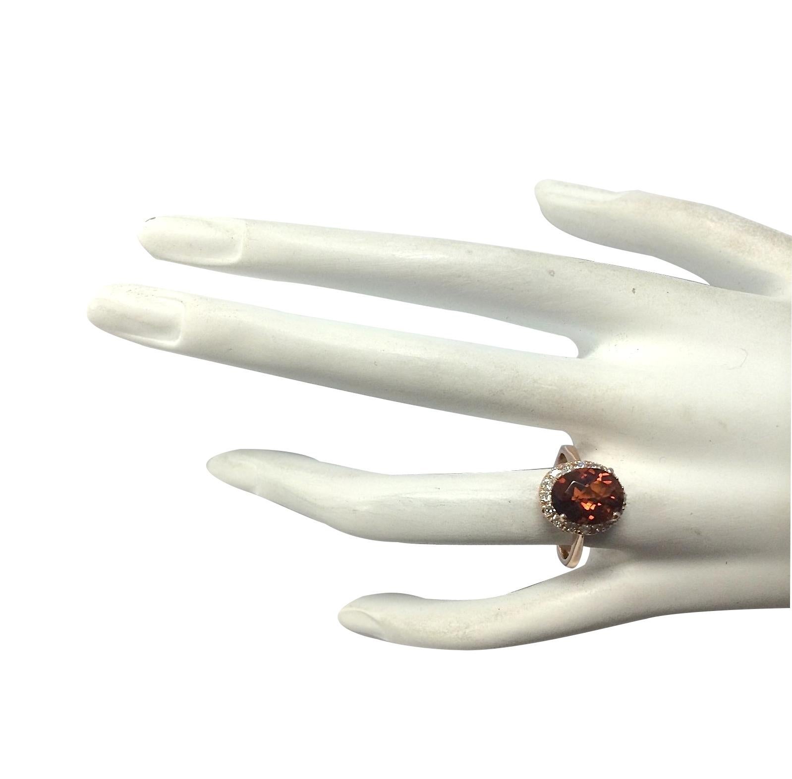 Citrine Diamond Ring In 14 Karat Rose Gold In New Condition For Sale In Manhattan Beach, CA