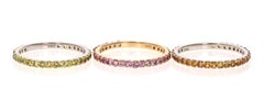 2.82 Carat Round Cut Sapphire 14 Karat Gold Stackable Bands