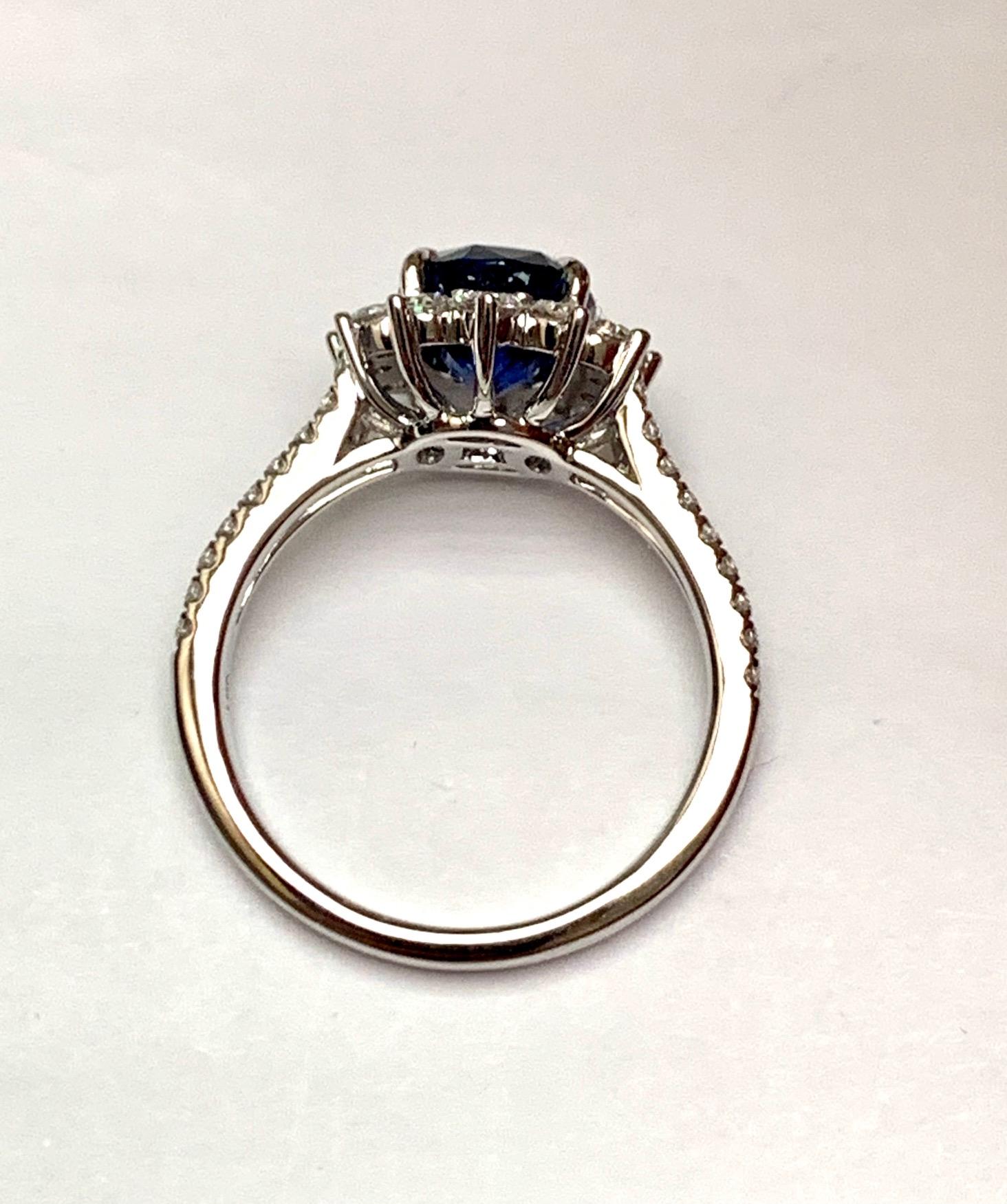 Oval Cut 2.82 Carat Sapphire Diamond Cocktail Ring For Sale