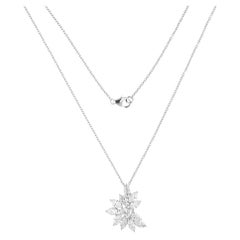 2.82 Quilates SI Claridad HI Color Diamante Colgante Collar Fino Oro Blanco 18 Kilates