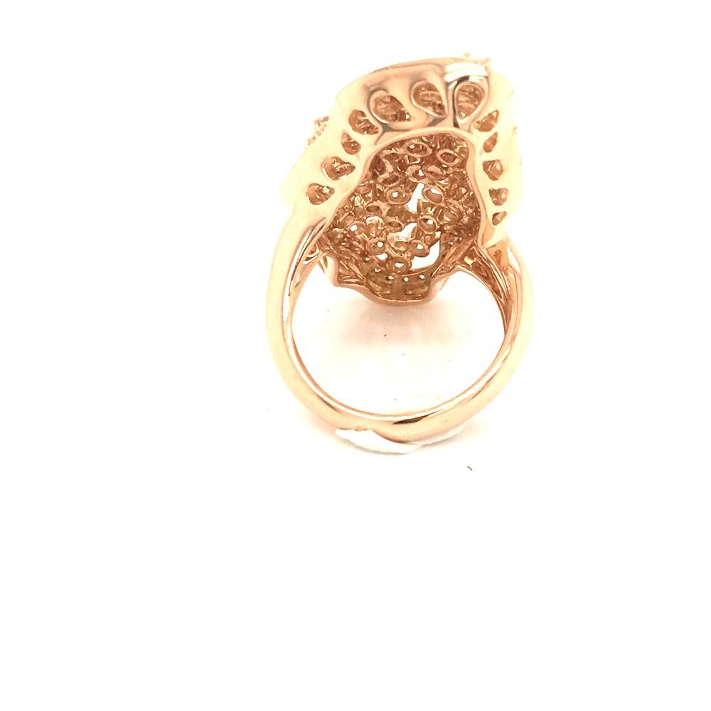 Women's 2.82 Carat Diamond Cocktail Ring on Rose Gold Italy with box
