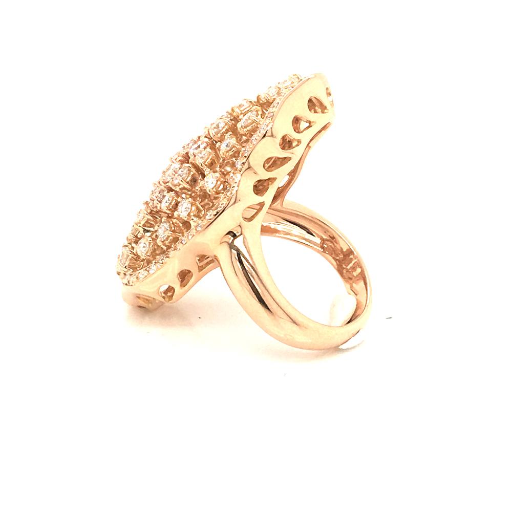 2.82 Carat Diamond Cocktail Ring on Rose Gold Italy with box 1