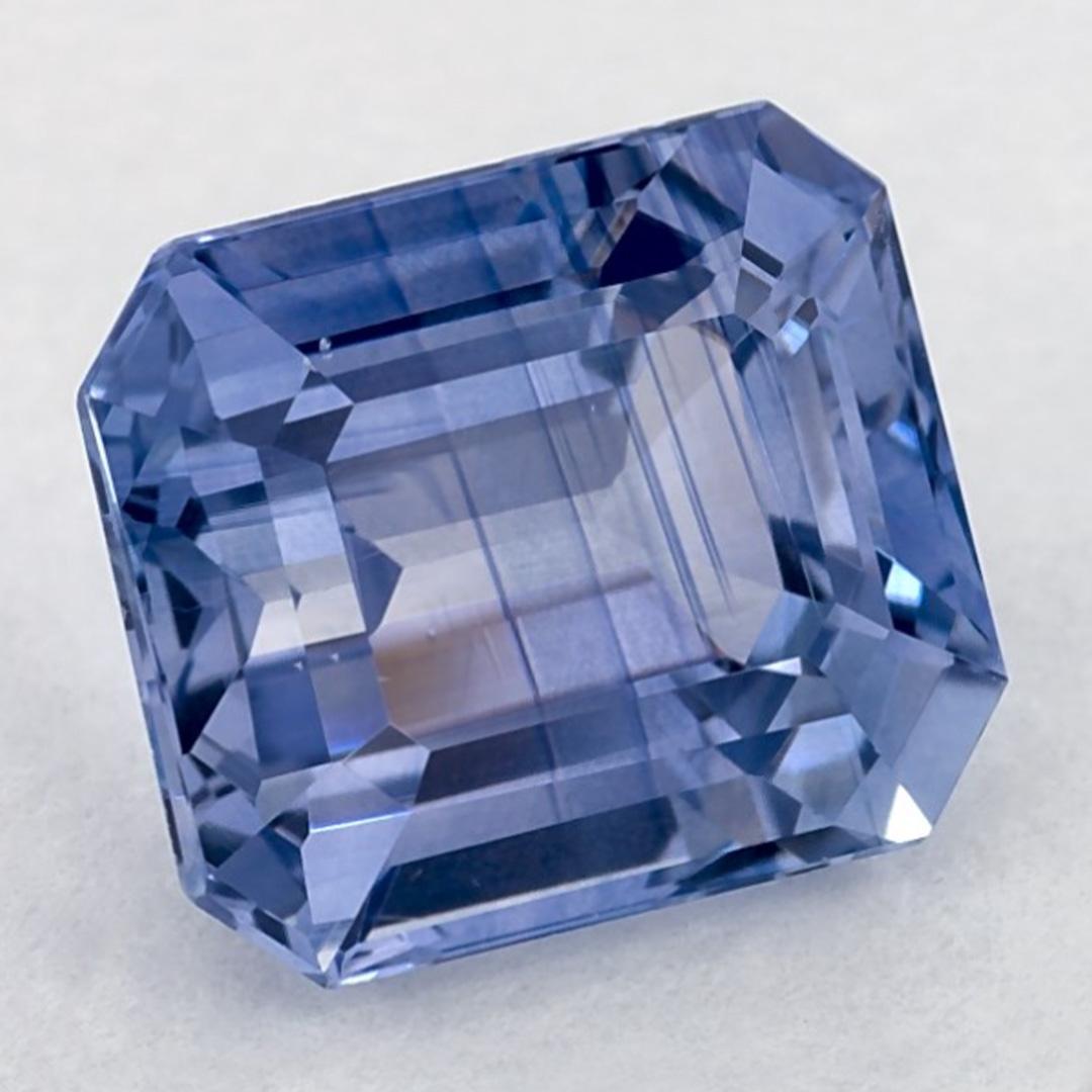 Taille octogone Pierre précieuse taille octogonale saphir bleu 2.82 carat en vente