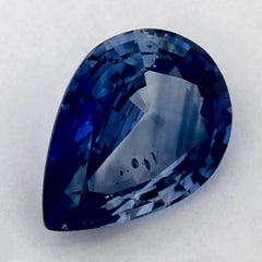 2.82 Ct Blue Sapphire Pear Loose Gemstone