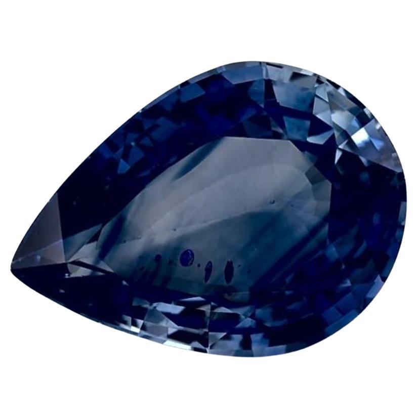 2.82 Ct Blue Sapphire Pear Loose Gemstone