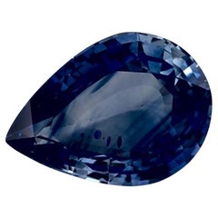 2.82 Karat Blauer Saphir Birne Loser Edelstein