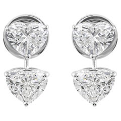 2,82 CTW Natürlicher Diamant-Ohrstecker mit Herzschliff 18k Weißgold Feiner Schmuck