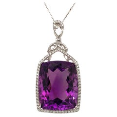 Pendentif diamant améthyste de 28,24 carats