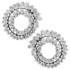 28.25 Carat Diamond Earrings Circa 1950