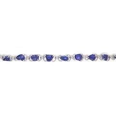 28.25 Carats Tanzanite White Gold Bracelet