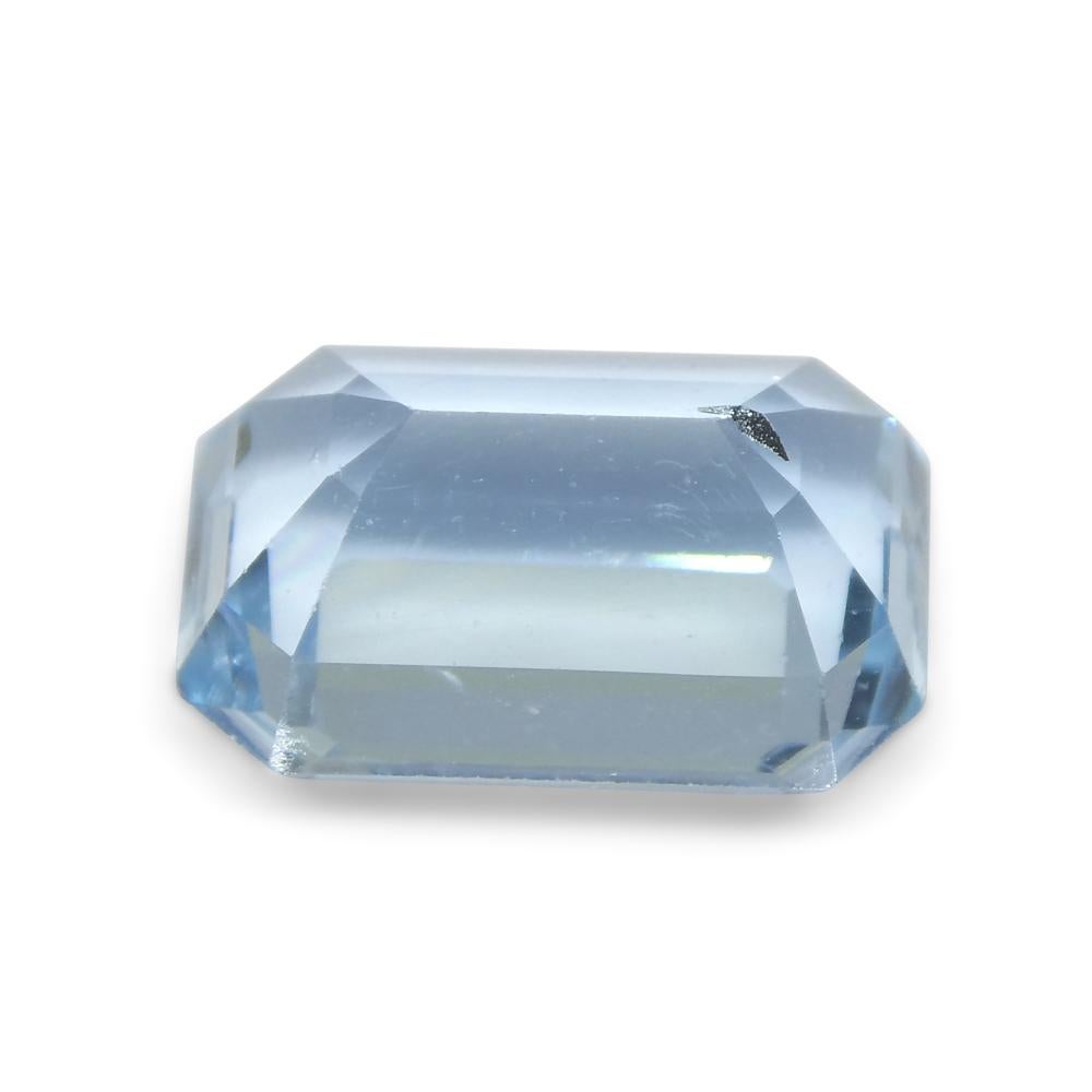 Women's or Men's 2.82ct Emerald Cut Blue Aquamarine from Brazil For Sale