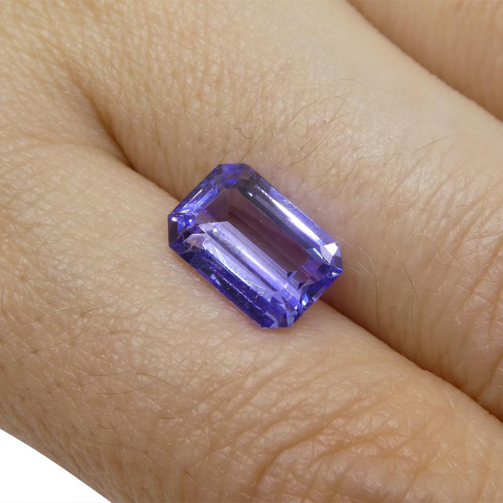 2.82ct Emerald Cut Violet Blue Tanzanite from Tanzania For Sale 7